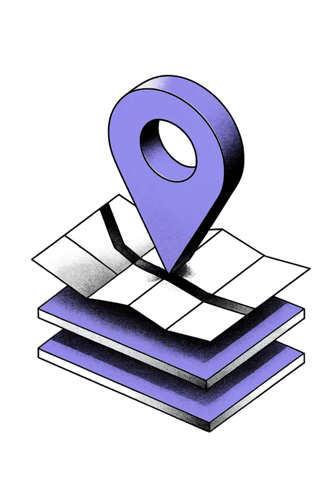 Standort Symbol 3D Lila
